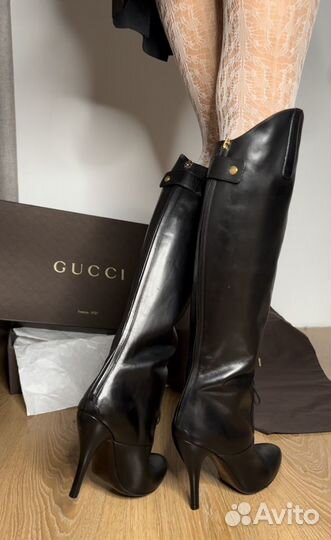 Сапоги на каблуке gucci 38,5