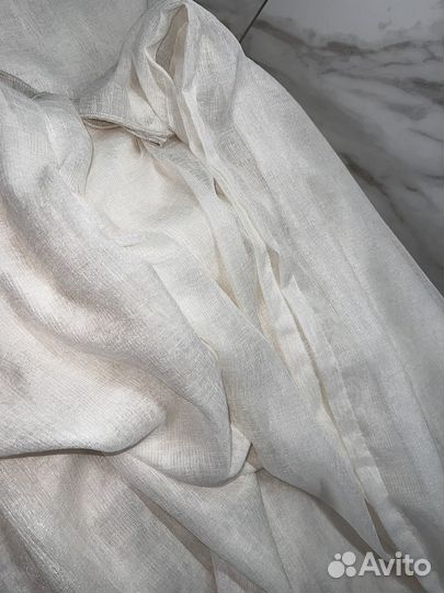 Тюль новый на шторной ленте лён