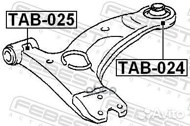 TAB-025 Сайлентблок рычага toyota corolla 00