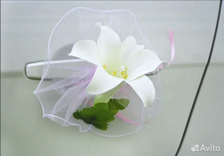 Украшения на ручки свадебного авто (новое) 4 шт