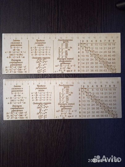 Линейка именная с таблицей умножения