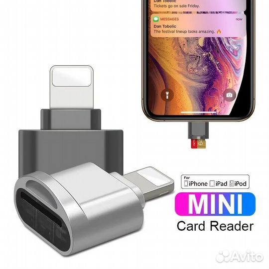MicroSD Card Reader для iPhone iPad OTG