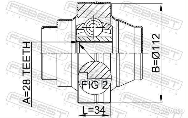 ШРУС внутренний 28x112 (volkswagen touareg 2003