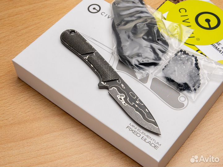 Нож C23010 Mini Elementum Fixed Blade damascus