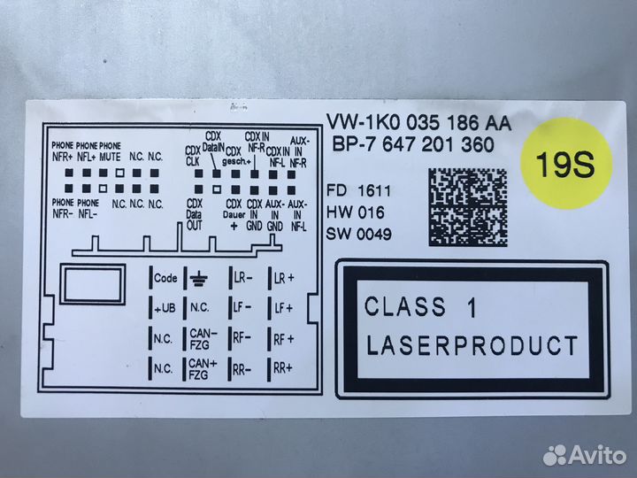 Магнитола штатная Volkswagen Touareg б/у оригинал