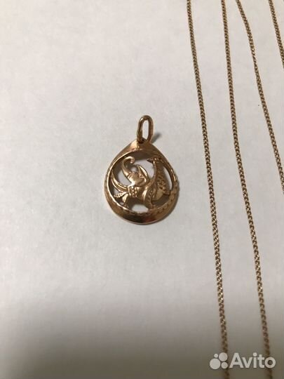 Золотая подвеска с цепочкой
