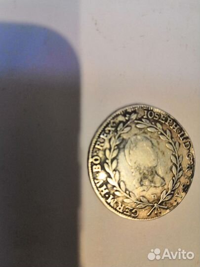 Монета 20 крейцеров Австрия, серебро 1787 г