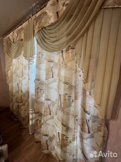 Шторы с ламбрекеном бу