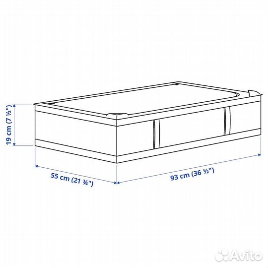 Skubb IKEA 604.000.00 Ящик для хранения (93x55x19 см.) Тёмно-серый