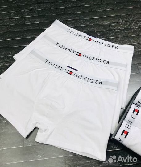 Трусы мужские tommy hilfiger белые хлопок арт.737