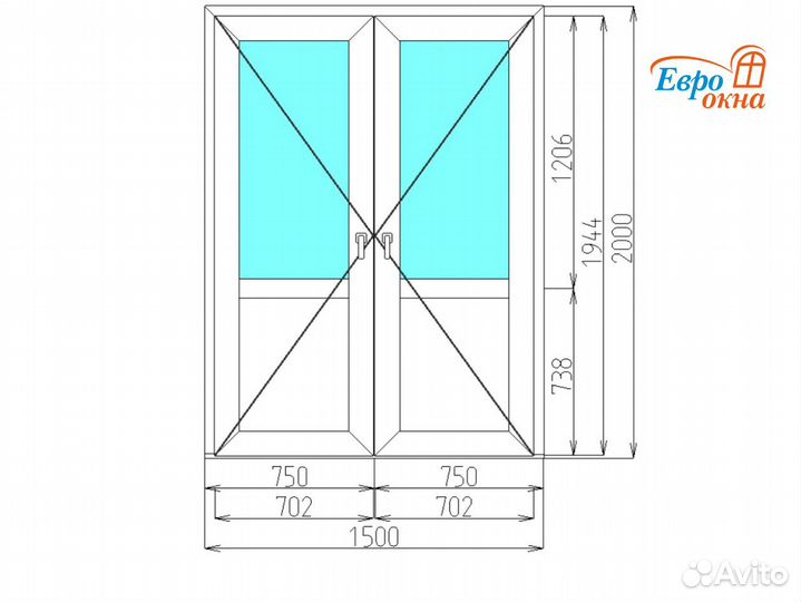 Окно пластиковое не б/у