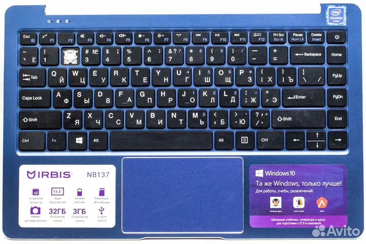Топкейс без клавиши irbis NB137 синий