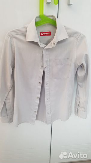 Рубашки для мальчика серые, голубые 122 и 140