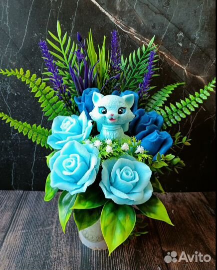 Мыло ручной работы букеты с фигурками