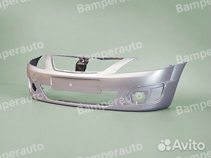 Серебристый передний бампер для LADA Largus