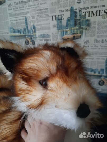 Большая мягкая лиса ручной работы