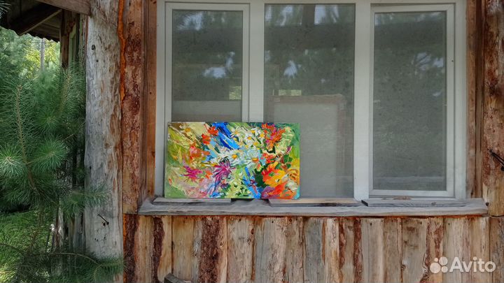 Картина интерьерная 48х84 Цветы