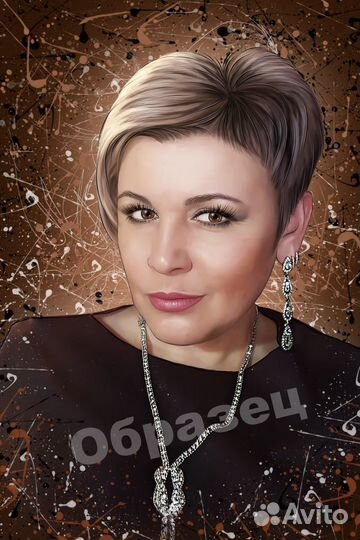 Портрет по фото на холсте