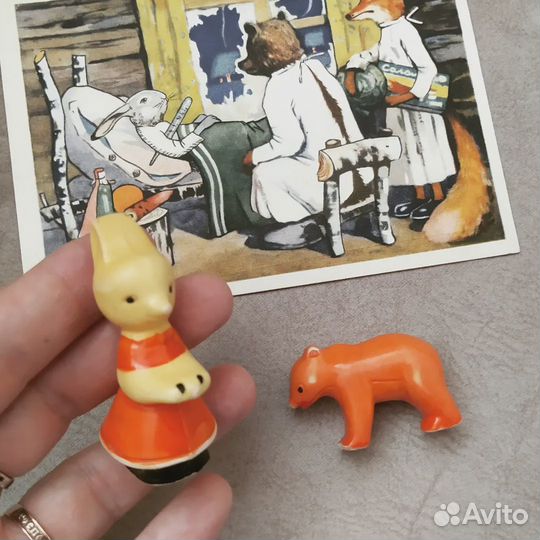 Игрушки СССР- мишка, куколки, колкий пластик