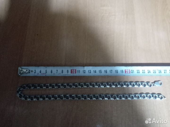 Мужская серебряная цепь бисмарк