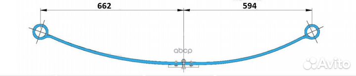 Рессора 1-лист. задн. c с/б RS6982 Lex