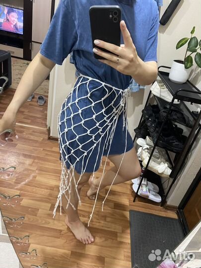 Шаль сетка, макраме