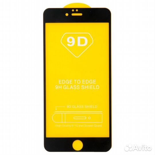 Защитное стекло 9D для iPhone 6 Plus (черный)