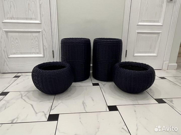 Кашпо для цветов из искуственного ротанга