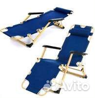 Кресло шезлонг с матрасом (синий)