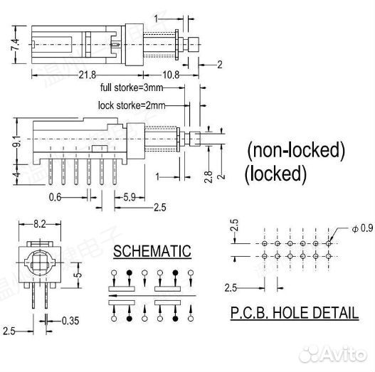 Кнопочный переключатель 12 pin