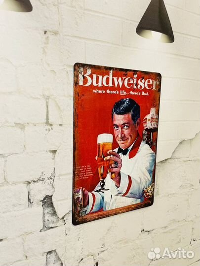 Декор на стену табличка Budweiser Beer