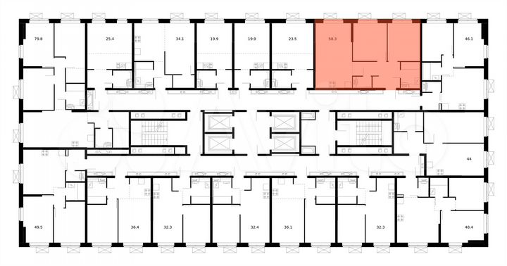2-к. квартира, 58,3 м², 2/25 эт.