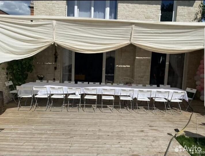 Аренда стульев, столов, скатерти, красных дорожек