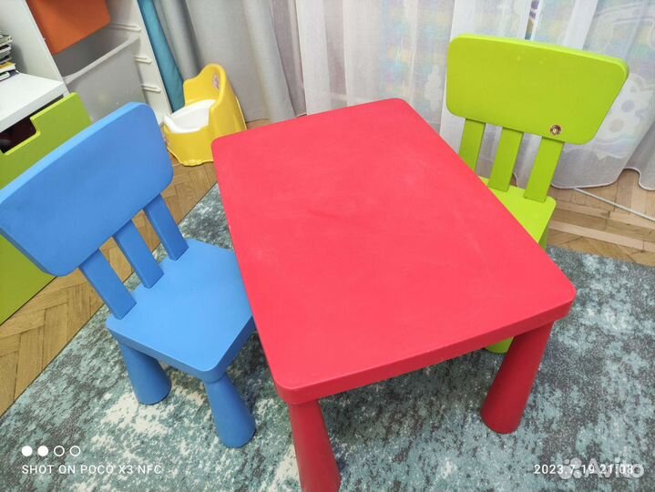 Детский стол и стул IKEA маммут