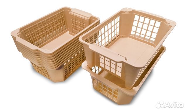 Корзина для хранения прямоугольная бежевая, оптом