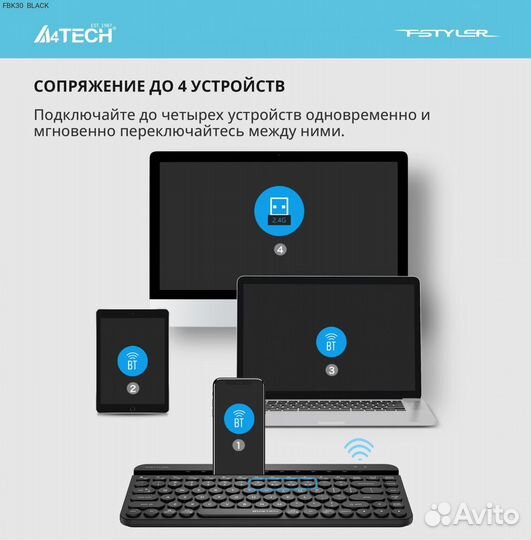 FBK30 black, Клавиатура мембранная A4Tech Fstyler F