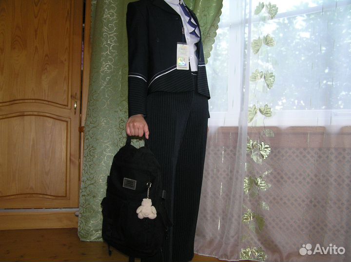 Школьная форма костюм брючный (пиджак новый) +юбка