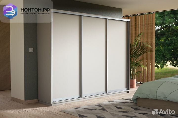 Шкаф-купе 3-х дверный Экспресс 45 белый снег