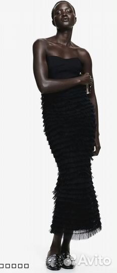 Платье - бандо с рюшами H&M Holiday New 2024