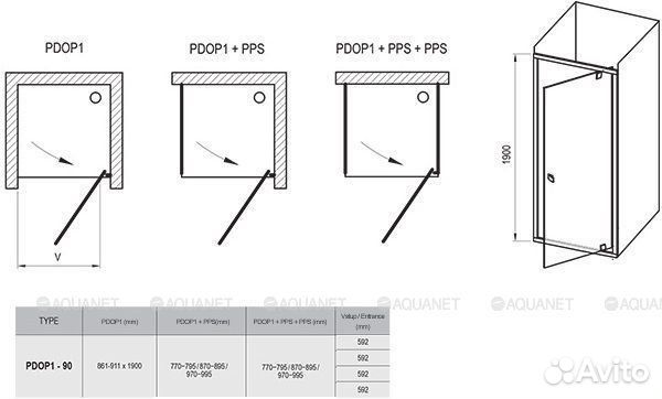 Душевая дверь Ravak Pivot pdop1-90 03G70C00Z1