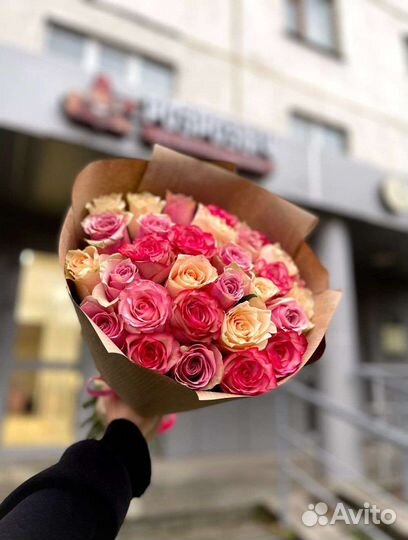 Живые цветы розы букеты