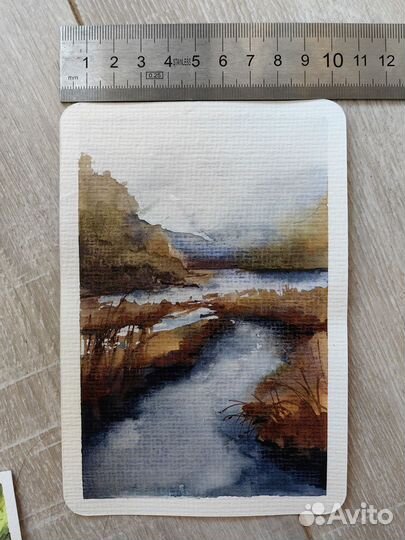 Акварельные открытки 10х15см, в ассортименте