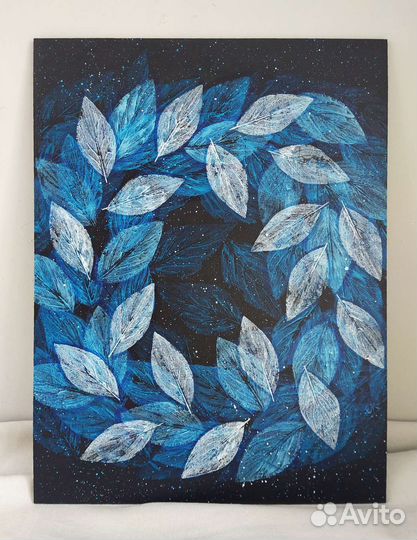 Картина абстракция акрилом на оргалите (двп)