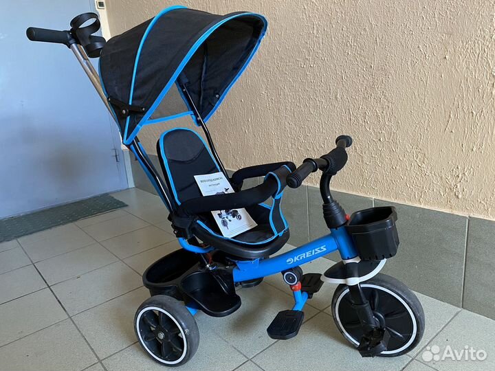 Велосипед - коляска трехколесный Kreiss с тентом