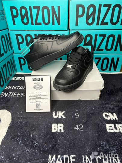 Nike Air Force 1 Black Оригинал Poizon