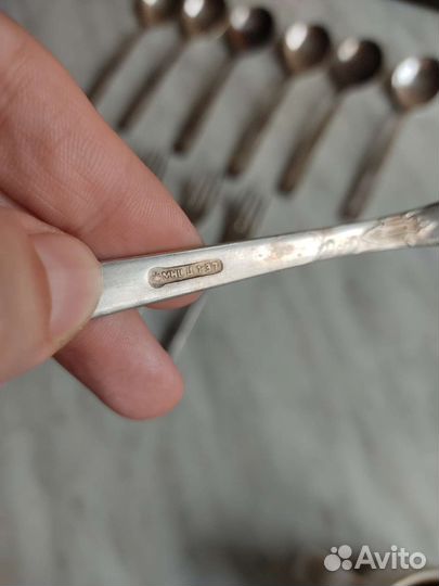 Набор посуды мельхиор