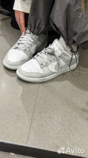 Кроссовки nike dunk low grey fog