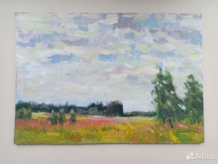 Пейзаж. Лето. Картина маслом. 21х30