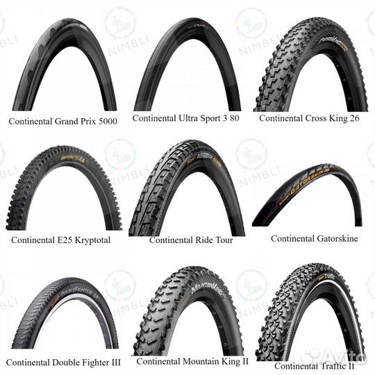 Покрышки для велосипеда Vittoria, Continental