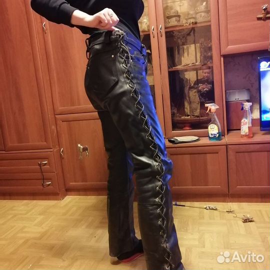 Брюки кожаные